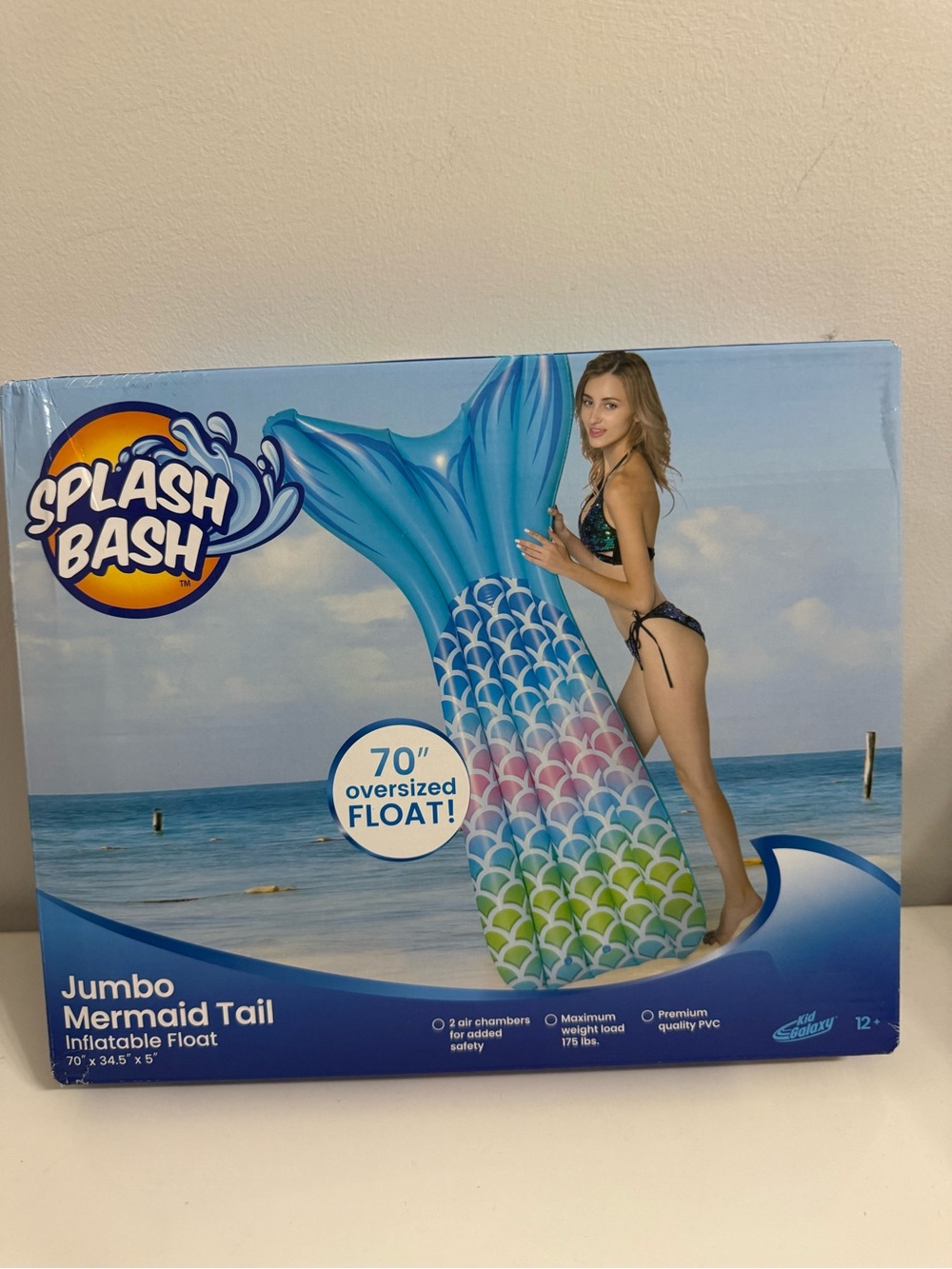 Splash Jumbo Mermaid Tail Inflatable Float - Blue Gradient